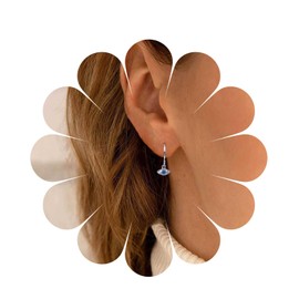 Aneneiceera Vintage Crystal Evil Eye Dangle Earrings Gold CZ Eye Hoop Earrings Full Rhinestone Eye Huggie Earrings Tiny Eye Earrings Protective Earrings Jewellery for Women and Girls (Gold), Crystal