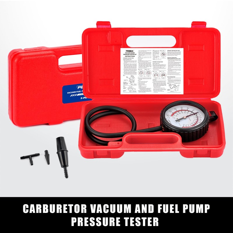 PESIKO Fuel Pump Tester Gauge Kit, Leak Carburetor Pressure Diagnostics