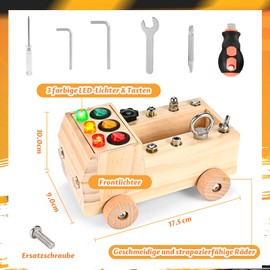 Wooderma Montessori Screwdriver Board | Montessori Screw Board Toy from 3 4 5 Years | Educational Toy Busy Board | Activity Board Motor Skills Board | Motor Skills Toy Wooden Toy for Toddlers