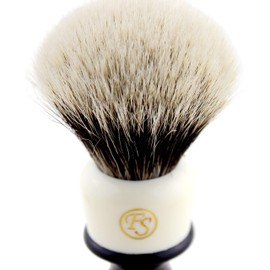 Generic Finest Badger Hair Shaving Brush Handmade 2 Band Knot Extra Long Mixed Color Handle 26MM Knot, Black White