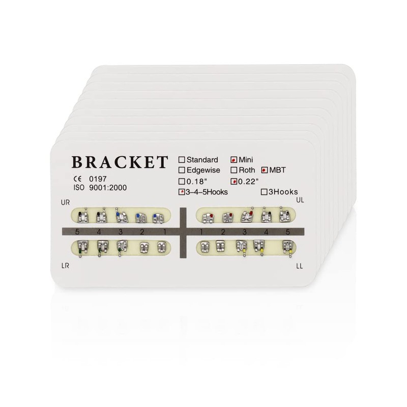Protector Soportes dentales, 200 unidades/10 paquetes de Brackets de acero