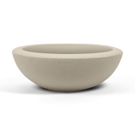 ARBORA 26" Santorini Bowl Polyresin Indoor and Outdoor Planter with Classic Cream Finish - Durable, Weatherproof, Lightweight, Large Plant Pot for Patio, Garden, Deck, Entryway