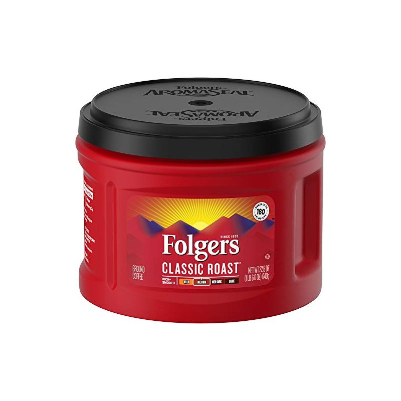 Folgers Classic Roast Medium Roast Ground Coffee, 22.6 Ounces (Pack
