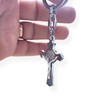 Joseph's Workshop Saint Benedict Cross Keychain – Classic Silver Benedictine