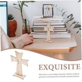 Operitacx 3 Sätze Holzkreuz-bastelarbeiten Kreuz Konfetti Miniatur Wandtattoo Spiegel Willkommen Blumendraht Wohnkultur Tischkruzifix Kreuz Mittelstücke Beige Hölzern 20 Stück * 3