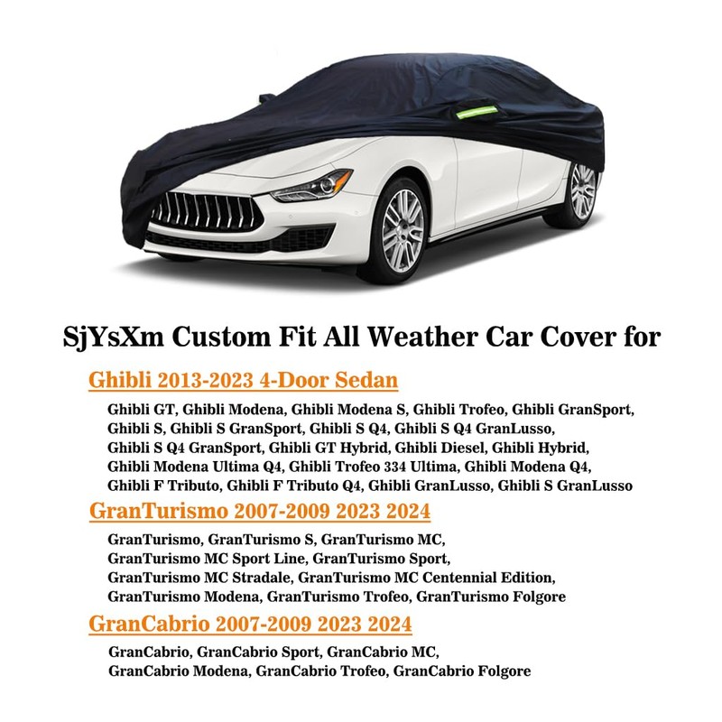 SjYsXm Custom Fit Car Cover Compatible with Maserati Ghibli 2013-2024/