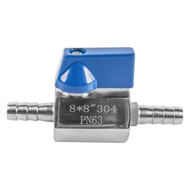 Namvo 8mm Barb Ball Valve 304 Stainless Steel Mini Shut Off Valve for Water, Gas, Fuel, Drip Irrigation Systems Durable Flow Control Switch