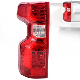 BeamTrack Rear Tail Lights Assembly Compatible with 2019 2020 2021 2022 2023 Chevy Silverado 1500 2500HD 3500HD Halogen Type Brake Left Driver Side Taillights with Bulb & Harness NON-LED Model