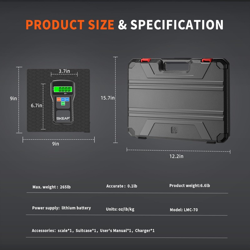 SKEAP Refrigerant Scale - 0.01lbs High Precision HVAC Scale with