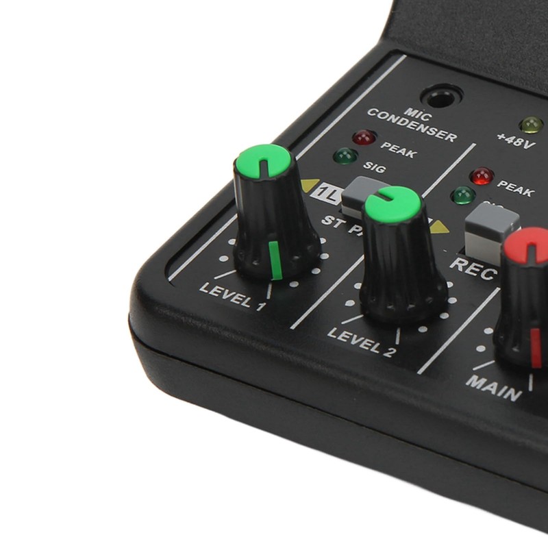 2 Channels Sound Card Mixer, High Accurate USB Sound Console