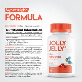 Kids Probiotics Tapioca Gummies - 5B CFU Bacillus Coagulans Live Bacterial Cultures Per Serving - Non-GMO, Halal, Age 4+, Strawberry Flavour - 60 Vegan Gummies.