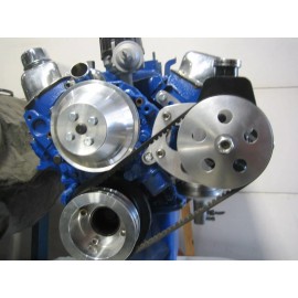 Revmax-Streetrods 289-302 FORD POWER STEERING SAGINAW PUMP BRACKET KIT  -  CAST IRON WATER PUMP-