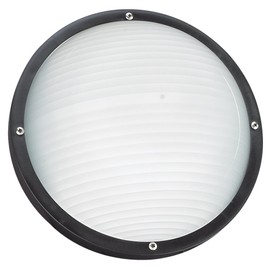 Sea Gull Lighting 83057-12 Bayside Outdoor Wall/Ceiling Flush Mount Outside Fixture, One - Light, Black