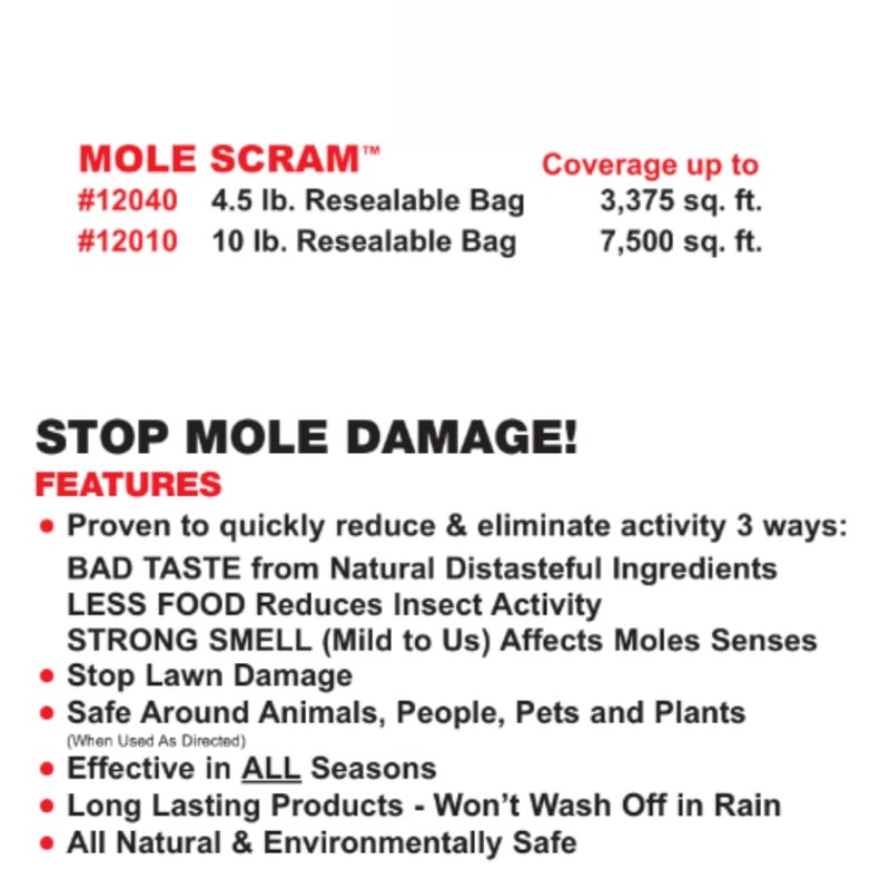 Epic REPELLENTS Mole Scram All Natural Granular Repellent - All-Natural,