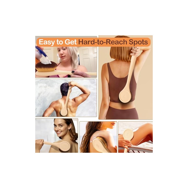 Lotion Applicator for Back, Feet, Long Handle Curved, Back Sunscreen