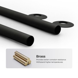 VANCOCO Radiator Collars Cover Pair Matt Black Radiator Pipe Sleeves 2PCS Radiator Pipe Covers (300mm x 18mm)