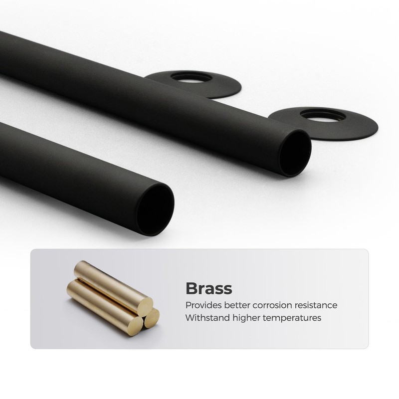 VANCOCO Radiator Collars Cover Pair Matt Black Radiator Pipe Sleeves