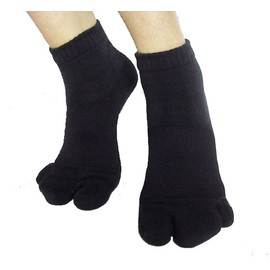 Casahara Type Supporter, Hot Socks, 3 Finger Taping, Black, L 9.8 - 10.2 inches (25 - 26 cm)