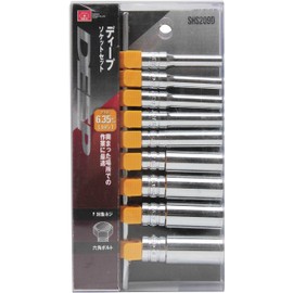 SK11 Socket Set SHS209D Drive: 0.25 inches (6.35 mm), Deep 0.25 - 0.65 inches (5 - 14 mm), Drive 0.25 inches (6.35 mm)