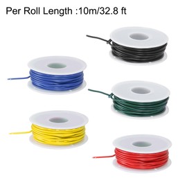 sourcing map 20AWG Wire 20 Gauge Electrical Wire, PVC 1007 Stranded Wire Hook Up Wire Tinned Copper Wire 50m(164ft) 5 Colors for DIY Wiring Applications