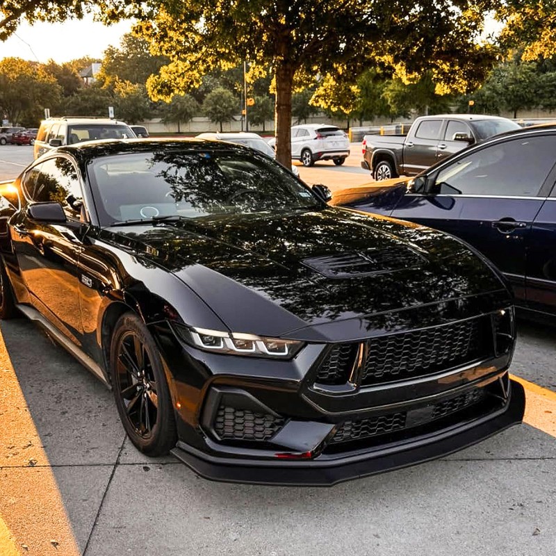 Fancemot Matte Black Front Bumper Lip Compatible with Ford Mustang