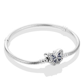 MULA 925 Sterling Silver Snake Chain Bracelet for Charms Bracelet for Women Flower Heart Bracelets for Her