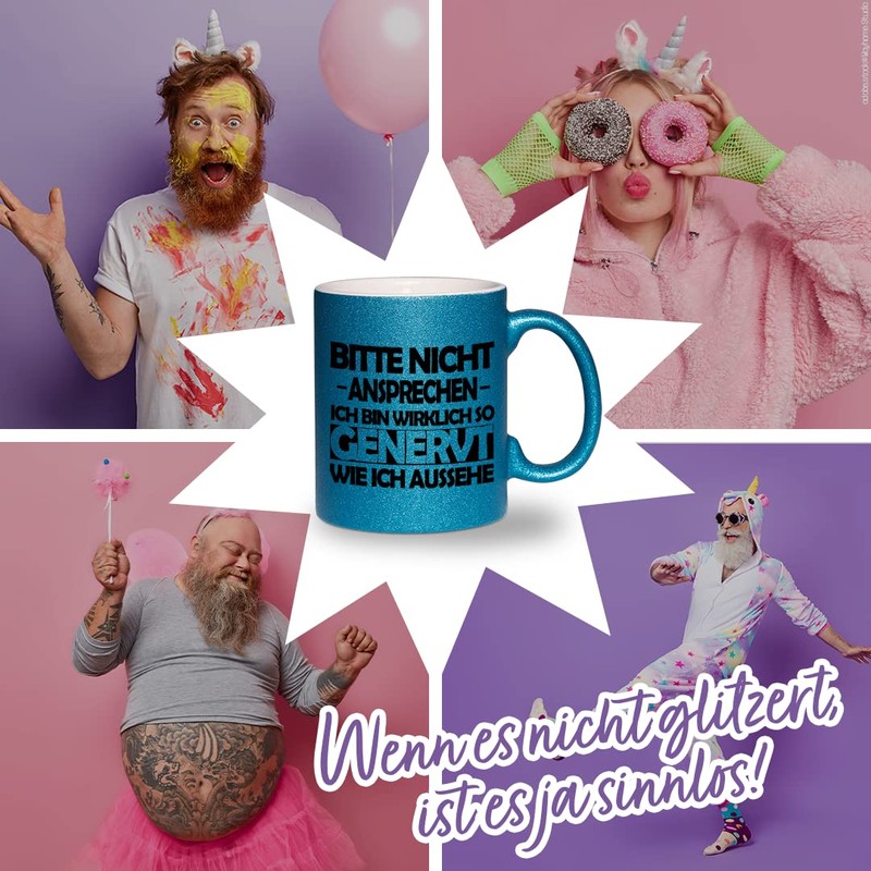 glitzertassen.de® | Bitte nicht ansprechen | Mug with Glitter |