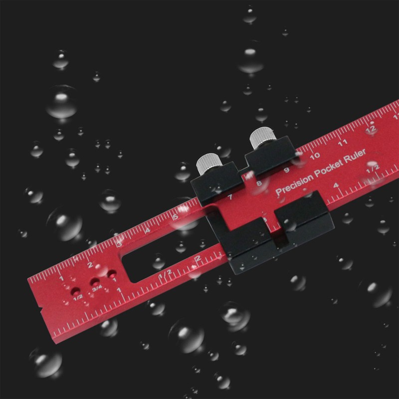 300mm Woodworking Scribing Ruler Aluminum Alloy Woodworking Pocket Slide Stop