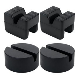 2 Types Jack Stand Pads Adapter for 4 Ton Universal Rubber Slotted Frame Rail Pinch welds Protector Jack Stand （Black 4 Pack ）