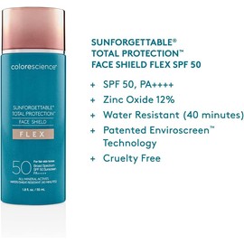 Colorescience Total Protection Face Shield Flex SPF 50, Zinc Oxide Formula