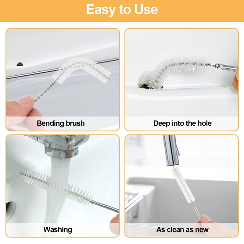 4 Pcs Extra Long Pipe Cleaners,Straw Cleaner Brush Extra Long,Tube