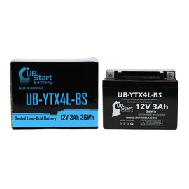 Replacement for 1991 Honda CT70 70CC Factory Activated, Maintenance Free, Motorcycle Battery - 12V, 3Ah, UB-YTX4L-BS