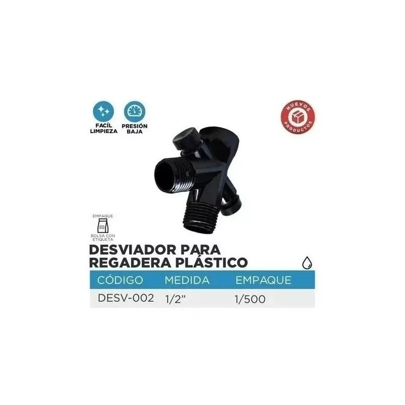 Meer Desviador Para Regadera De Teléfono Acabado Negro Baño Meer