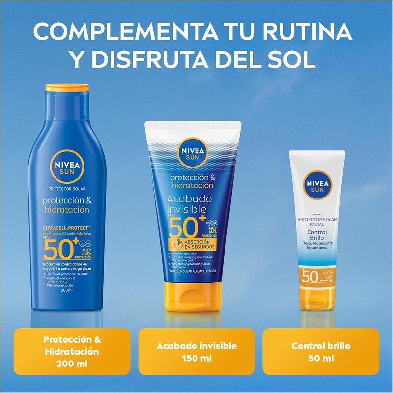 Protector Solar Corporal NIVEA SUN Protección E Hidratación Fps50+ 200Ml