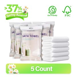 Unifree Disposable Bath Towels | For traveling, business trip, gym | 5 or 20 Packs | Individually Packed, Portable, Thicken, Large(27.5“x55”) | bath sheets, beach towel, multifunctional towel, bathroom, hotel washcloth, solid color:_20 pack