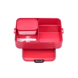 Mepal Bento Lunch Box, Take A Break, Nordic Red, Large Lunch Box with Compartments, Suitable for up to 8 Sandwich, ABS (Acrylonitrile Butadiene Styrene), 1500 ml