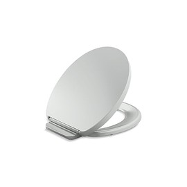 KOHLER K-26802-95 Impro ReadyLatch Quiet Close Round Toilet Seat, Soft Close Seat, Compatible with Round Toilets, Ice Grey
