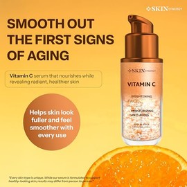 Suero facial con vitamina C, revitaliza la piel opaca y desigual y apoya el brillo juvenil, probado por dermatólogos, antienvejecimiento, cuidado de l