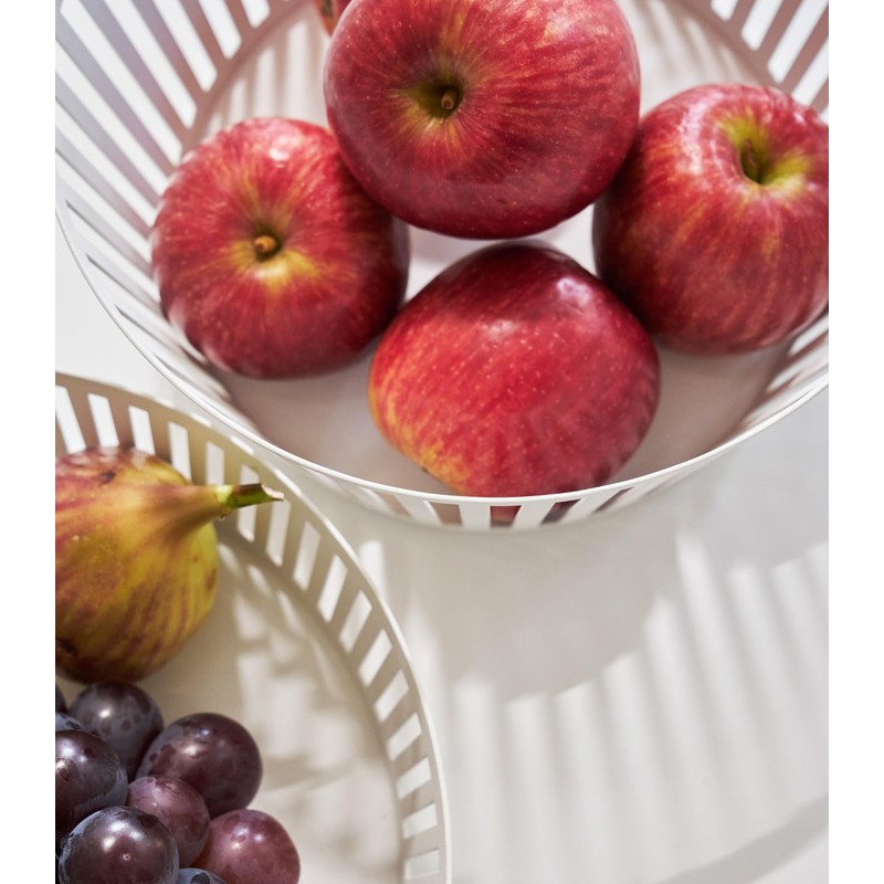 Yamazaki Home Tower Striped Steel Fruit Basket – Kitchen Storage