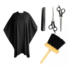 Ari Capa Negra Barbería Estética, Bledo Y Juego De Tijeras Lobo