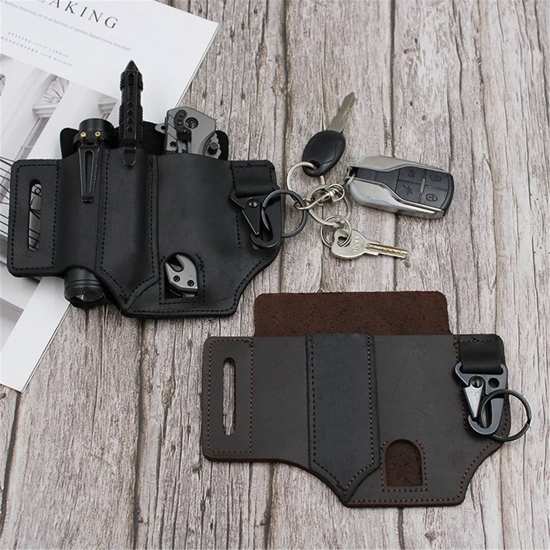 Multitool Leather EDC Pocket Organizer for Men, Leatherman Sheath With