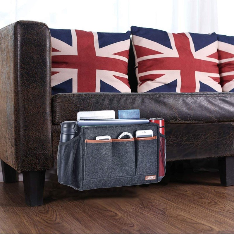 Zafit Bedside Caddy, Large Size Storage Organizer with 8 Pockets