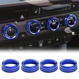 BORUIEN for Toyota Tacoma 2016 2017 2018 2019 2020 2021 2022 2023 Interior Accessories Center Consoles Air Conditioner A/C Trim Auto CD Switch Control Knob Cover (Blue)