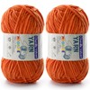 2 Pac Chenille Yarn for Crocheting - Blanket Yarn for