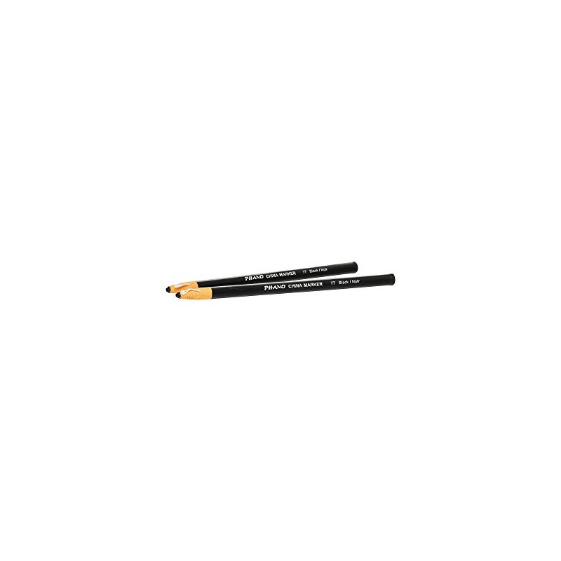DIXON Industrial Phano Peel-Off China Markers Pencils, Black, 2-Pack (30771)