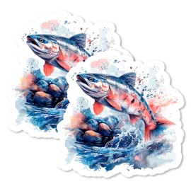 Salmon Magnet 4 Inch 2-Pack – Strong Vinyl Decorative Animal Magnets for Fridge Locker Kitchen Office – Cute Fun Aesthetic Cool Durable & Long-Lasting Souvenir ID44999