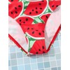 WDIRARA Girl's 2 Piece Set Watermelon Print Swimwear Smocked Ruffle