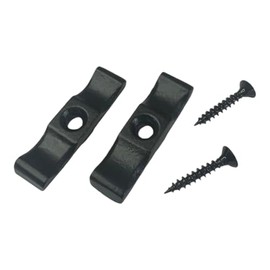 Black Turn Buttons with Screws 50mm (2 Inch) for Shed Doors, Gates, Rabbit Hutches, Cabinets, Durable Metal Thumb Catches -Pack of 2