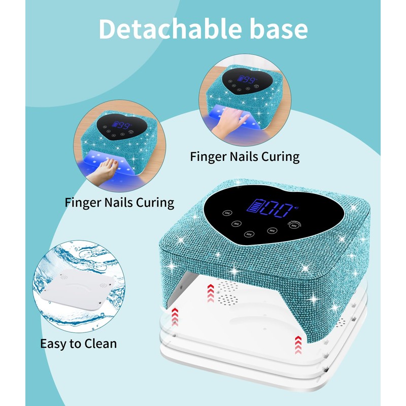 UV Light for Nails, HUGMAPLE UV Nail Lamp 72W, Rechargeable