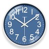 TAHEAT Small 8 Inch Blue Wall Clock, Decorative Modern Quartz